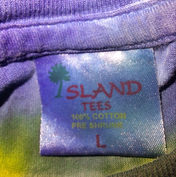 Island Tees Colorful Tie-Dye T-Shirt with "Smile Mon!" Jamaica Design In A Large - Picture 4 of 8